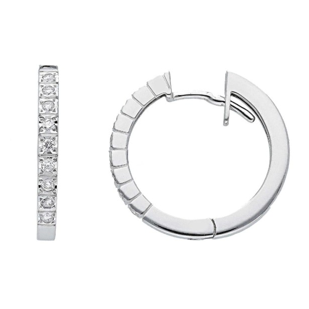 Orecchini cerchio in oro bianco 750/ooo e diamante