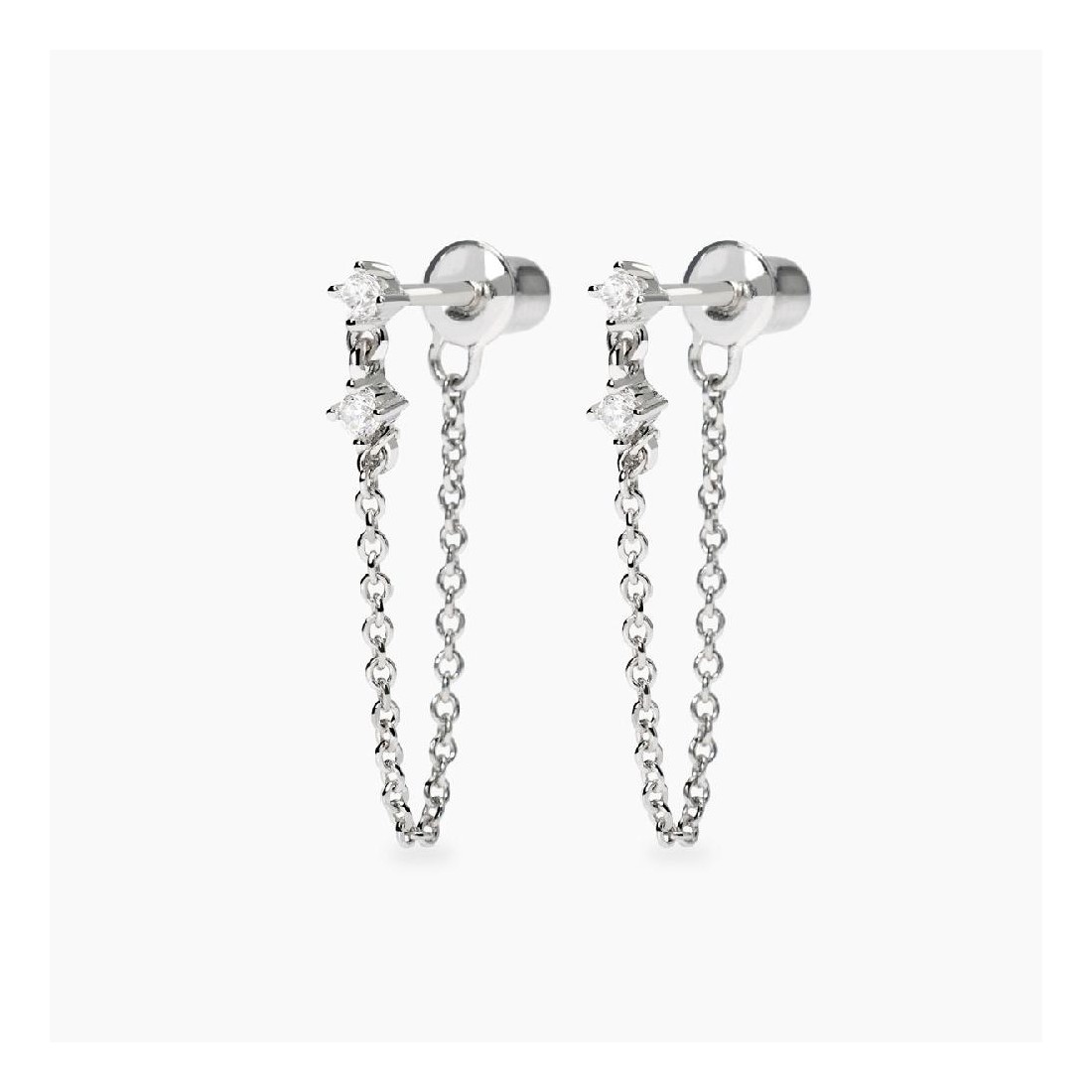 MABINA 563897 - Orecchini in argento 925/°°°  e diamanti lab-grown