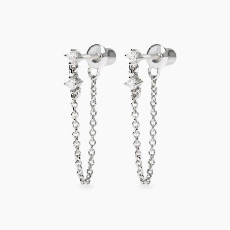 MABINA 563897 - Orecchini in argento 925/°°°  e diamanti lab-grown