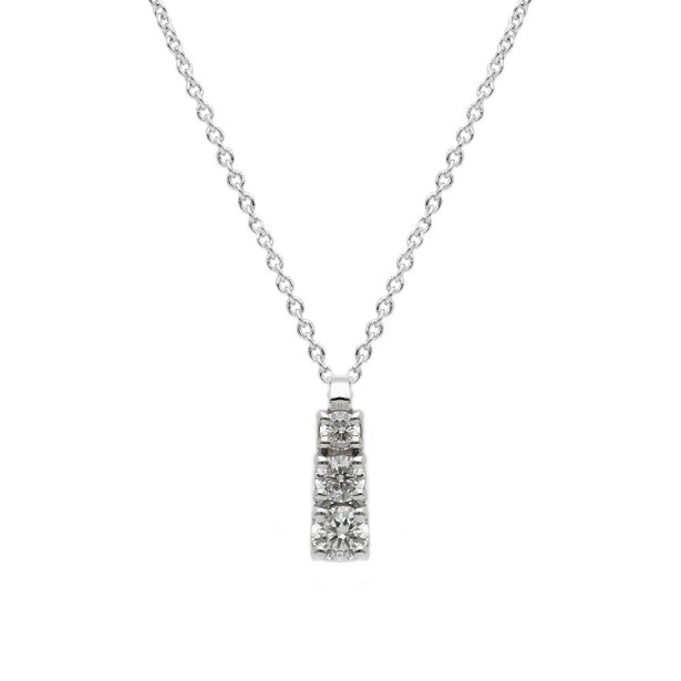 Girocollo trilogy in oro bianco 375/°°° con diamante lab-grown