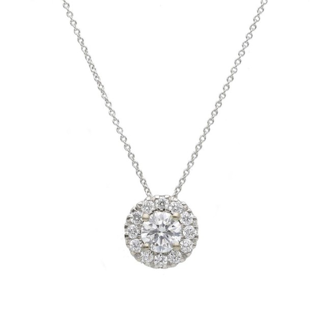 Girocollo in oro bianco 375/°°° con diamante lab-grown
