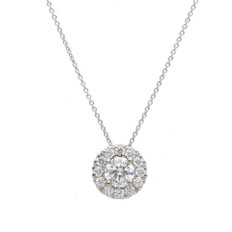 Girocollo in oro bianco 375/°°° con diamante lab-grown