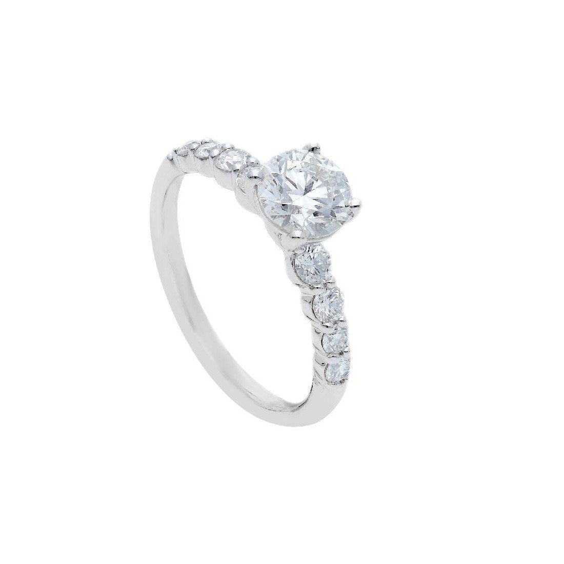 Anello in oro bianco 375/°°° con diamante lab-grown