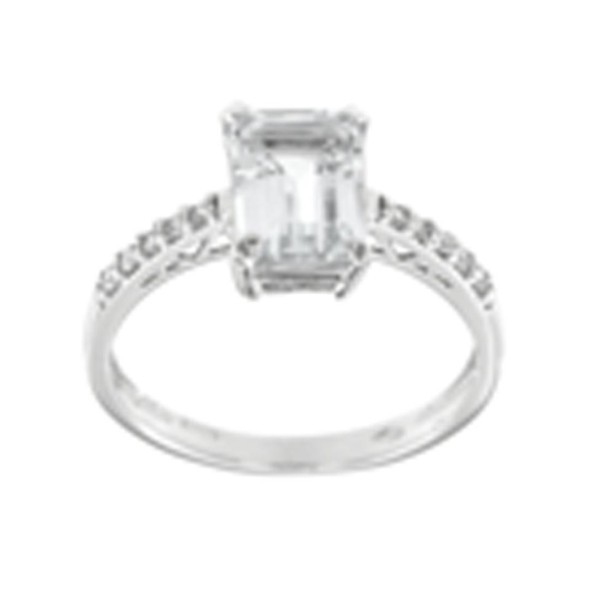 Anello in oro bianco 375/°°° con diamante lab-grown