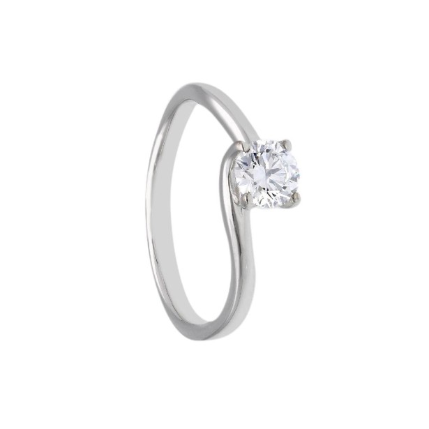 Anello solitario in oro bianco 375/°°° con diamante lab-grown