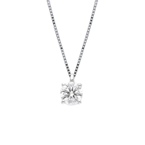 Girocollo punto luce in oro bianco 375/°°° con diamante lab-grown