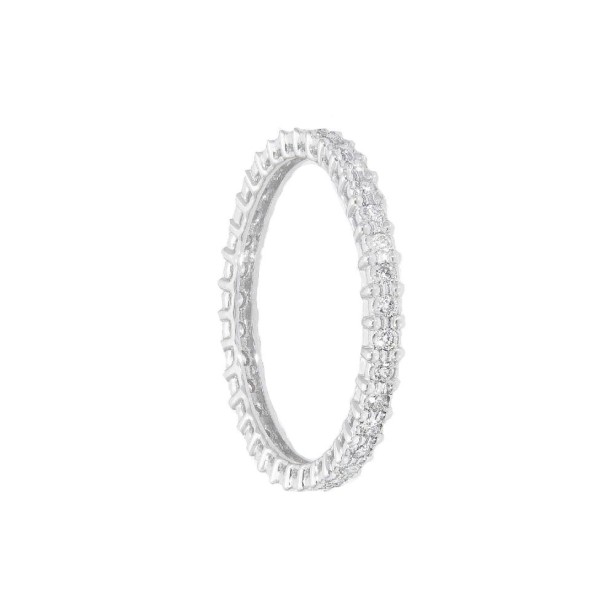 Anello eternity in oro bianco 750/ooo e diamante