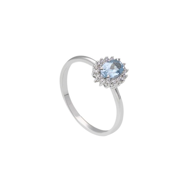 Anello oro bianco 375/ooo zirconia cubica e cristallo artificiale