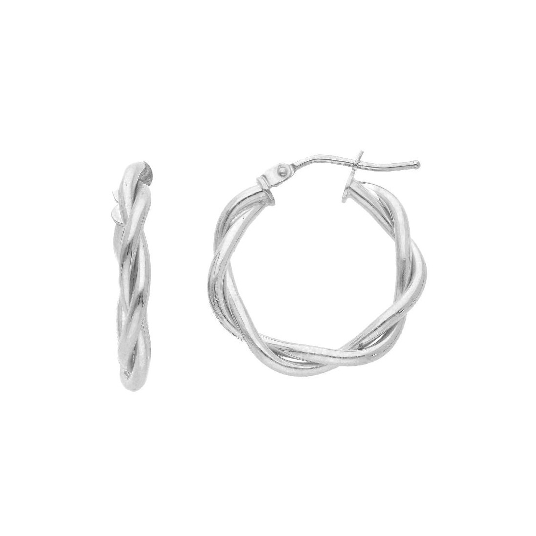 Orecchini cerchio in oro bianco 375/ooo