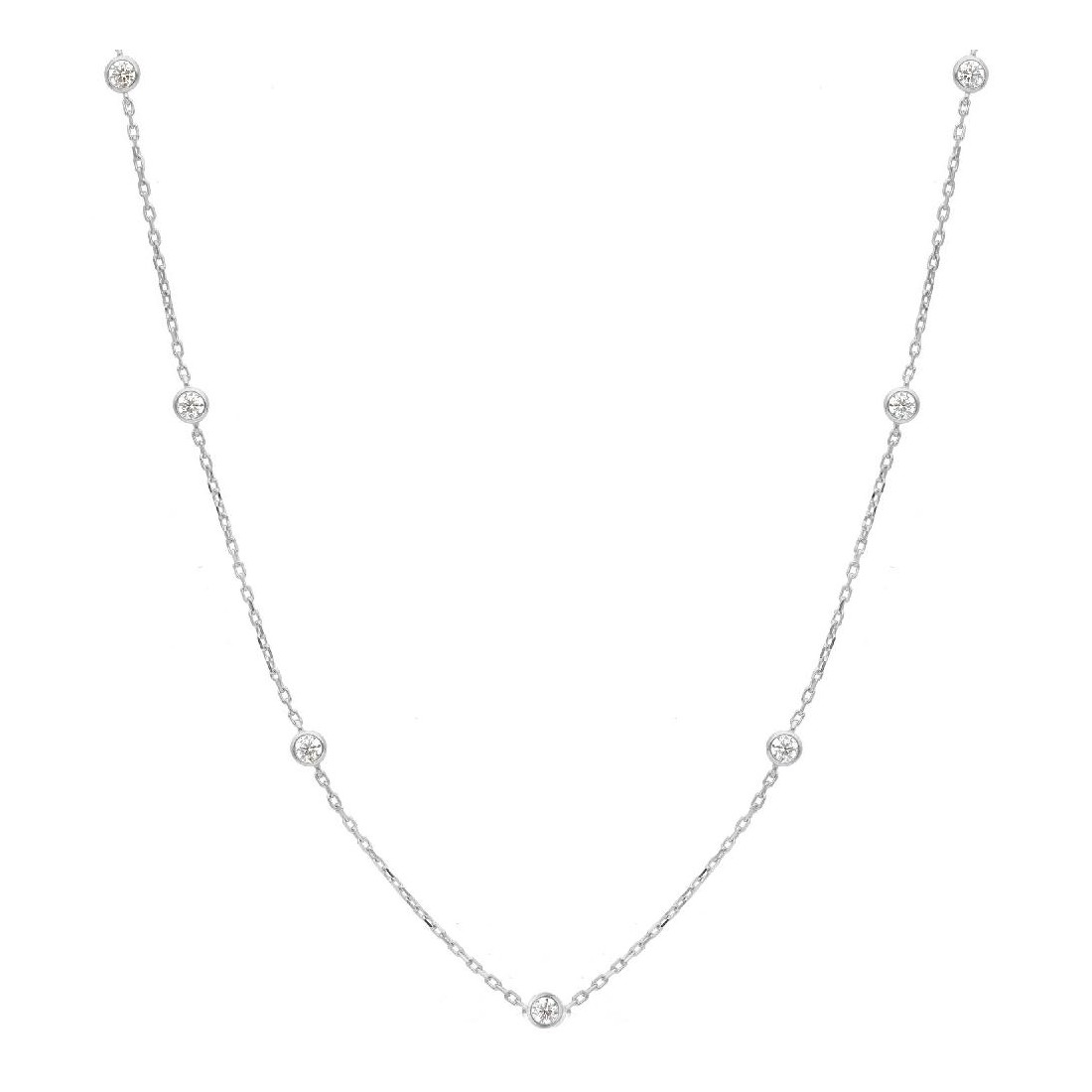 Girocollo in oro bianco 375/ooo e zirconia cubica