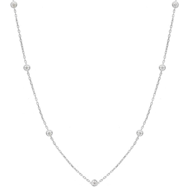 Girocollo in oro bianco 375/ooo e zirconia cubica