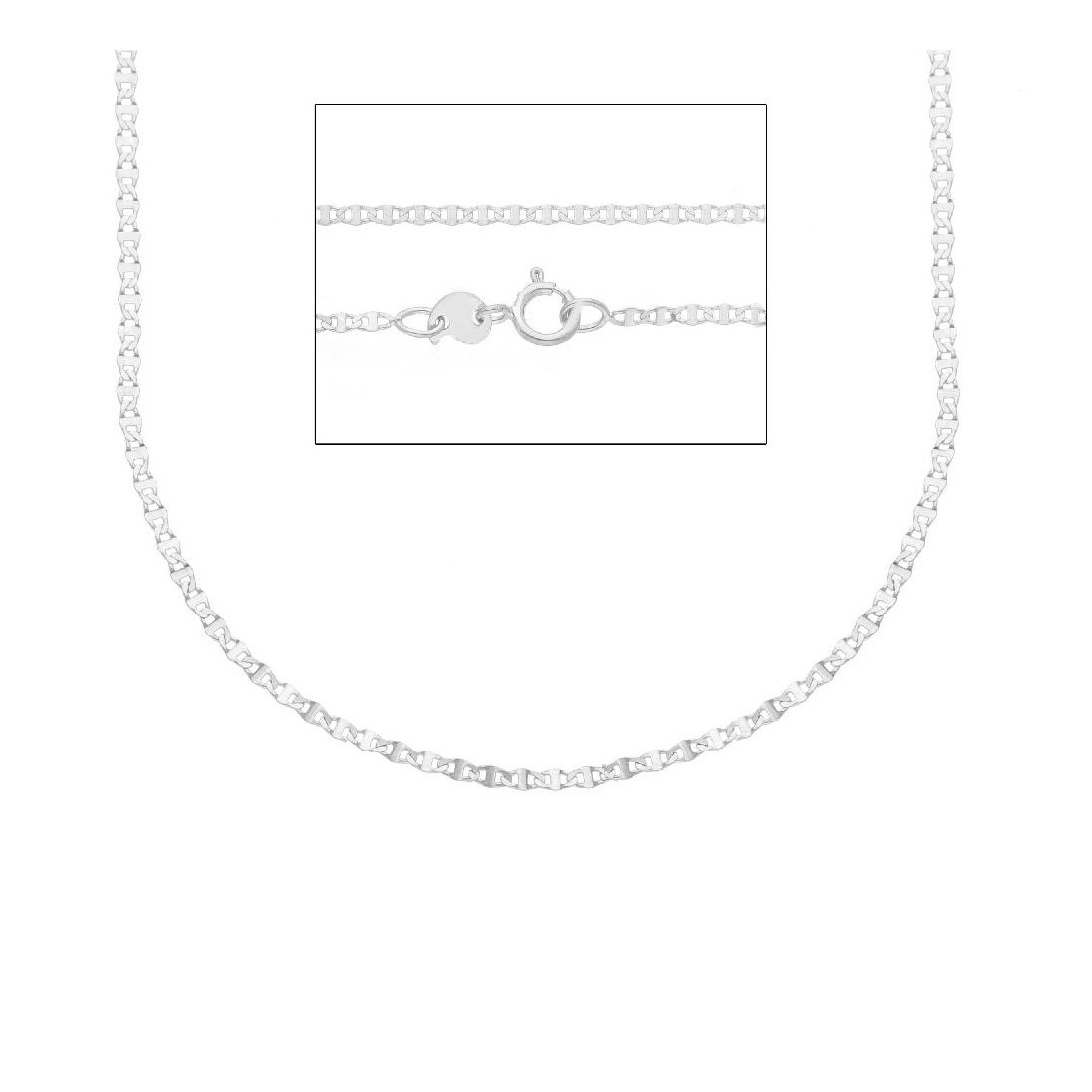 Catena traversino in oro bianco 375/ooo