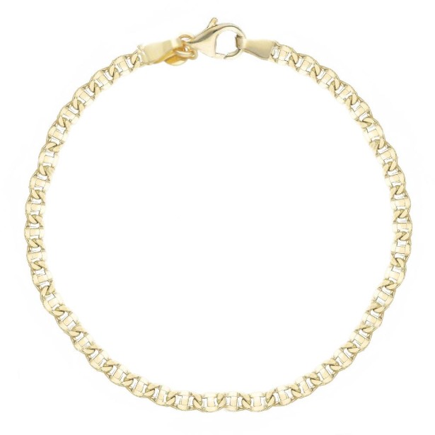 Bracciale catena traversino in oro giallo 375/ooo