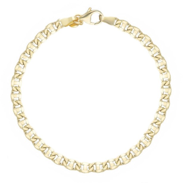 Bracciale catena traversino in oro giallo 375/ooo
