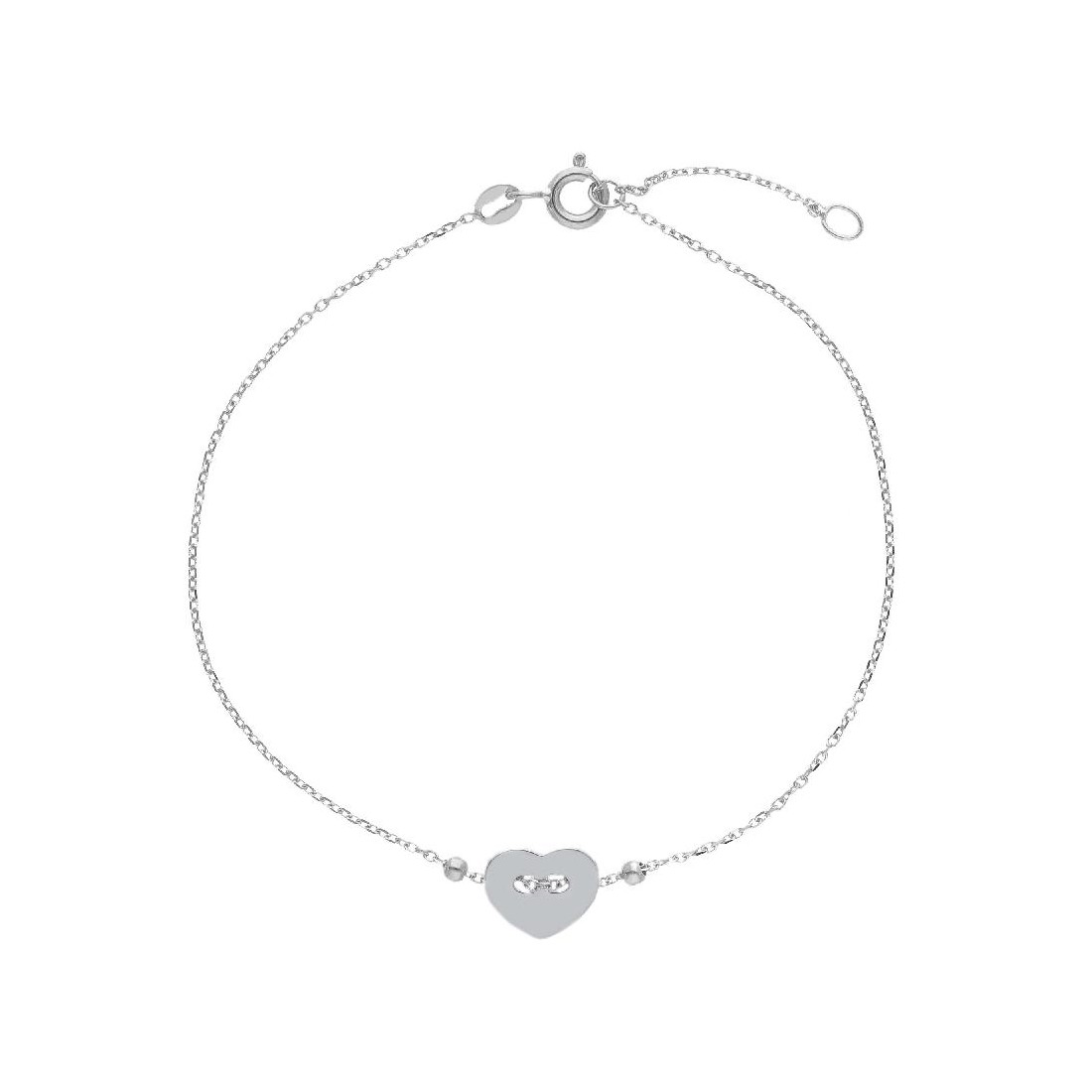 Bracciale in oro bianco 750/ooo con cuore