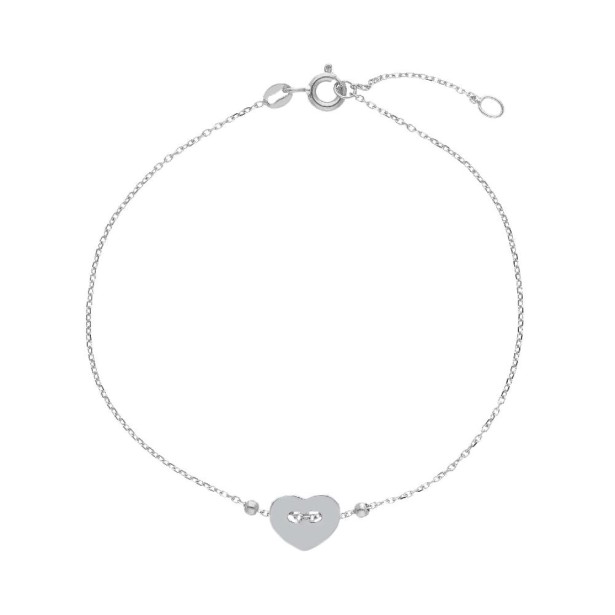Bracciale in oro bianco 750/ooo con cuore