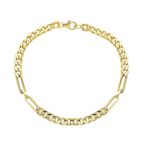 Bracciale maglia mix in oro giallo 750/ooo