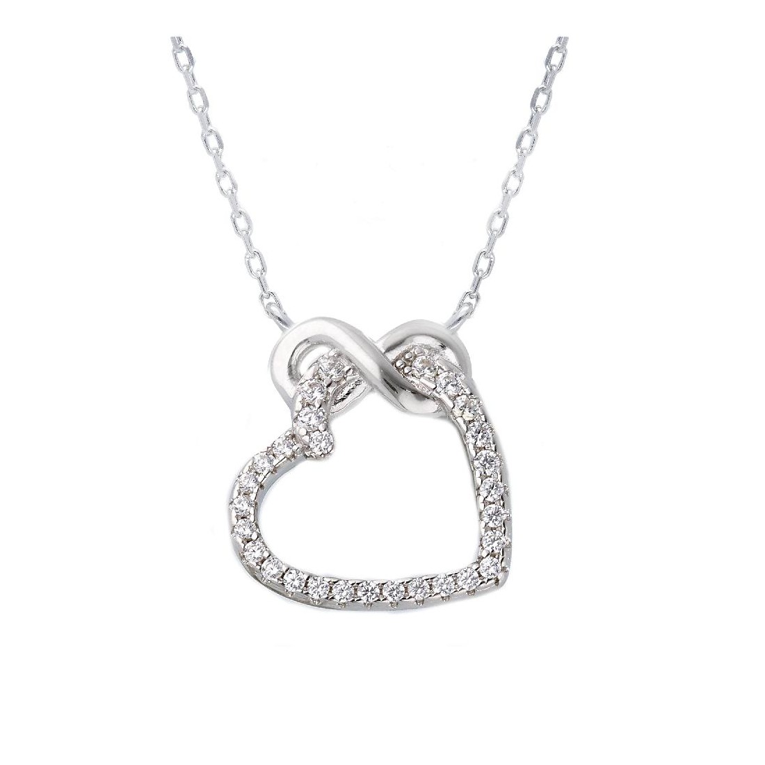 Girocollo in argento 925/ooo e zirconia cubica con cuore