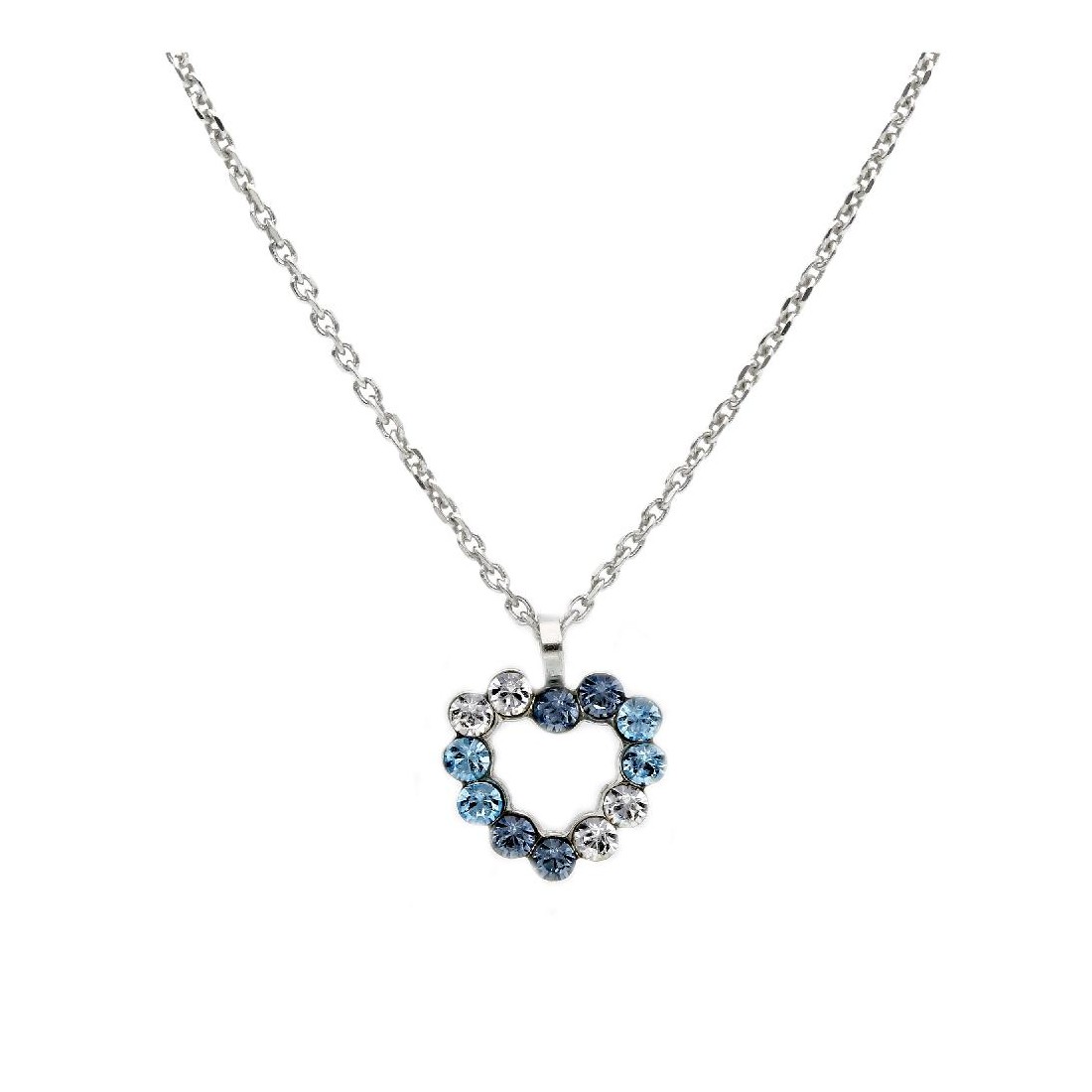Girocollo in argento 925/ooo e cristallo artificiale con cuore