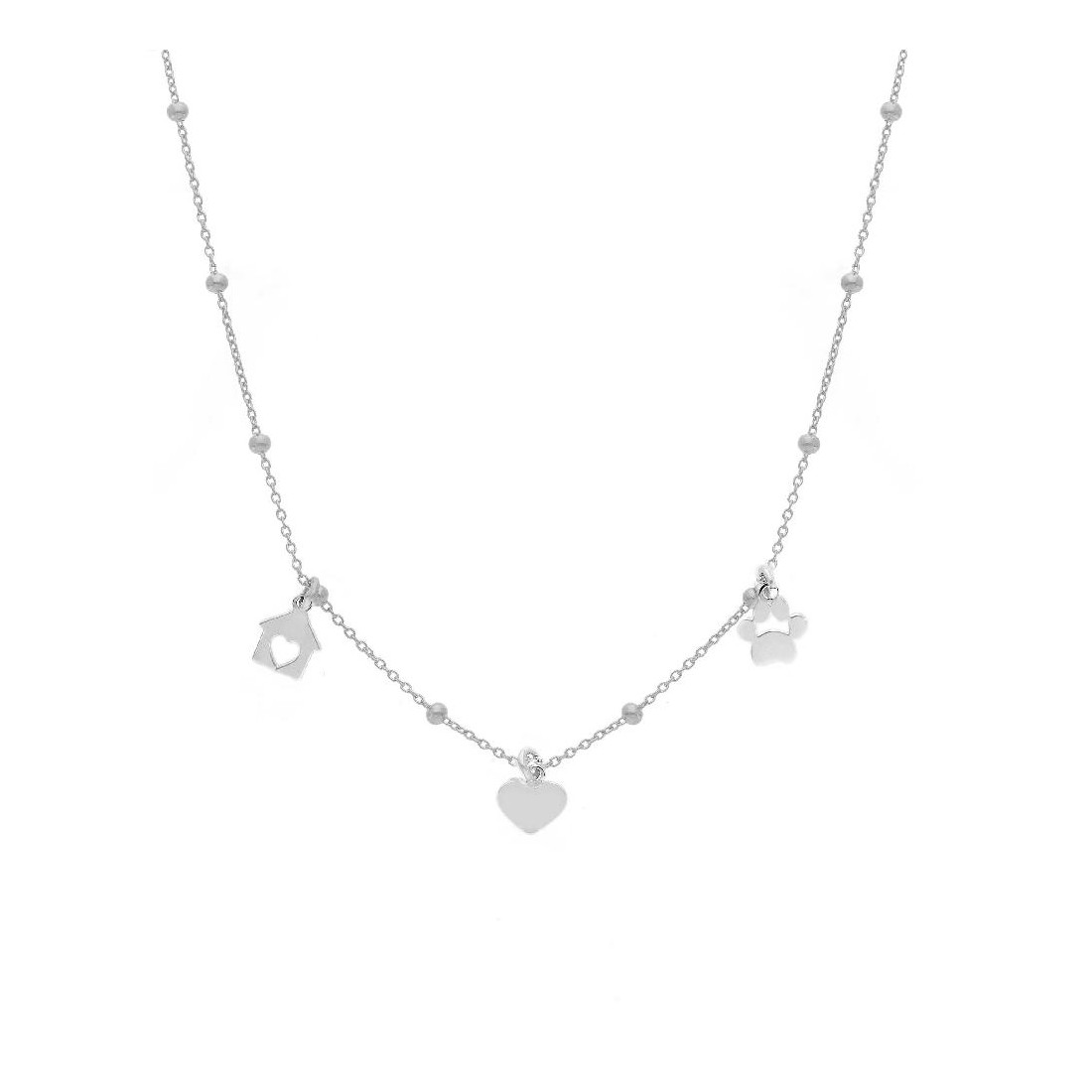 Girocollo in argento 925/ooo con charms