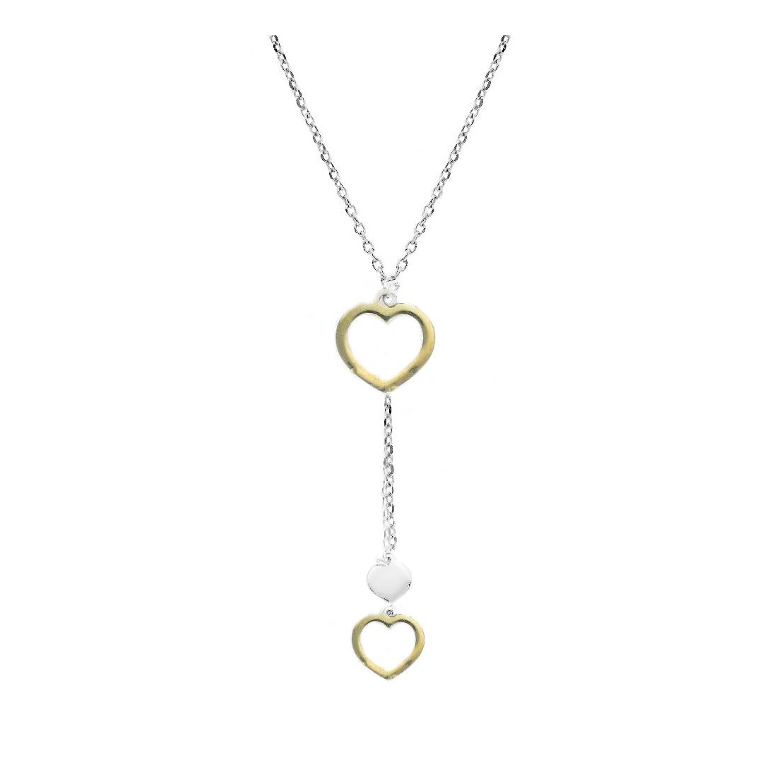 Girocollo in argento bicolore 925/ooo con cuore