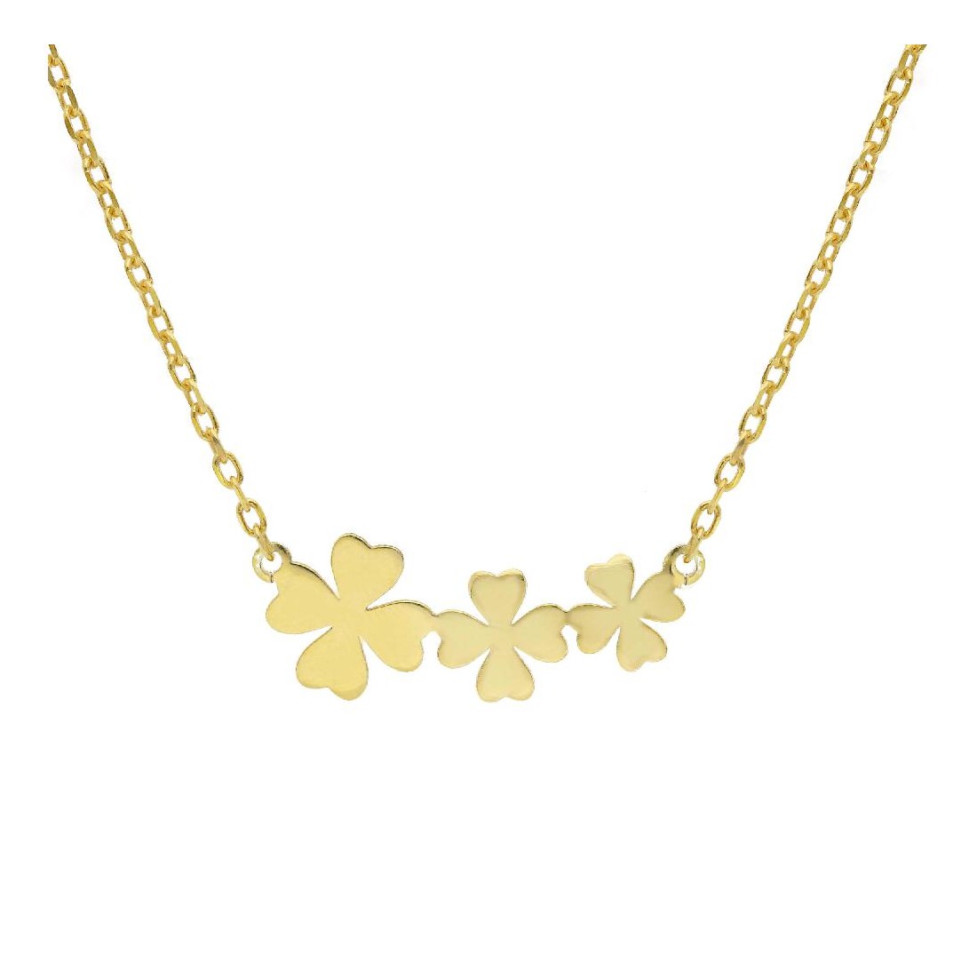 Girocollo in argento dorato 925/ooo con quadrifoglio