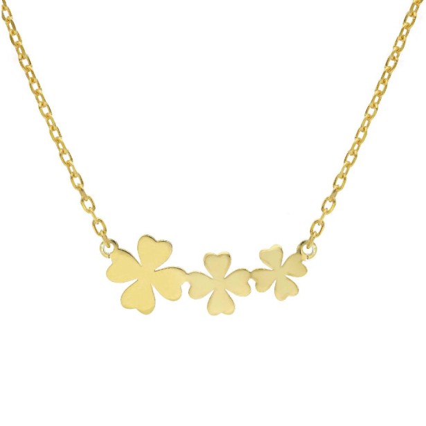 Girocollo in argento dorato 925/ooo con quadrifoglio