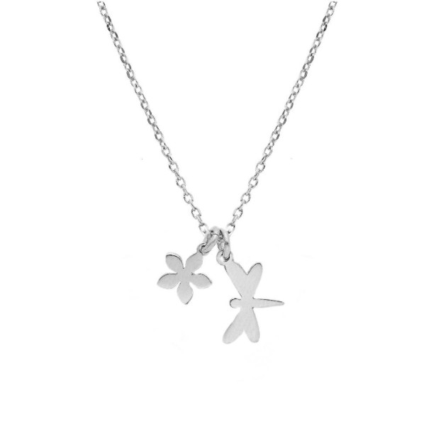 Girocollo in argento 925/ooo con fiore e libellula
