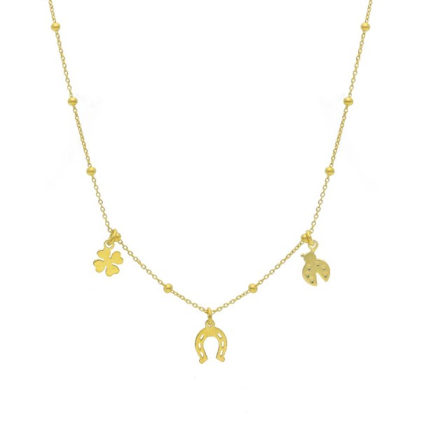 Girocollo in argento dorato 925/ooo con charms