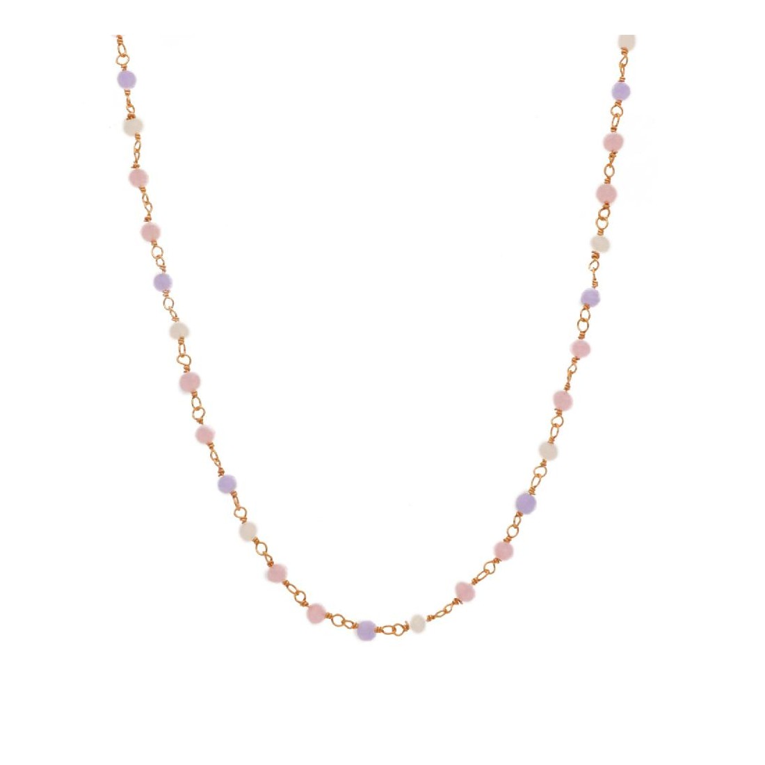 Girocollo in argento ros� 925/ooo e cristalli artificiali