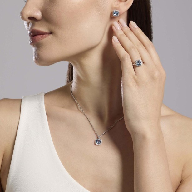 MABINA 523450 - Anello in argento 925/°°° acquamarina sintetica e zirconi