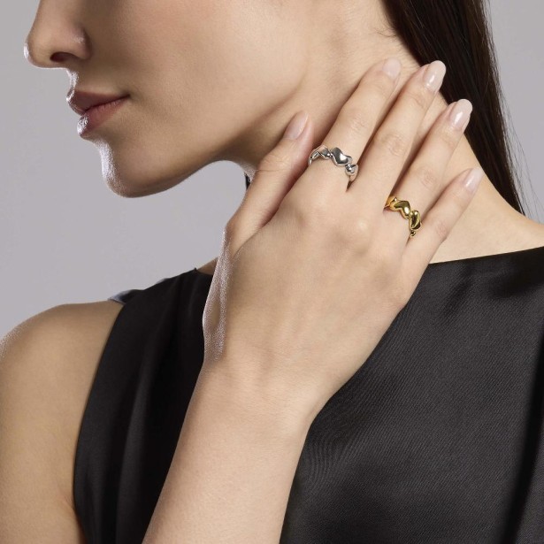 MABINA 523467 - Anello in argento 925/°°° placcato oro 18Kt