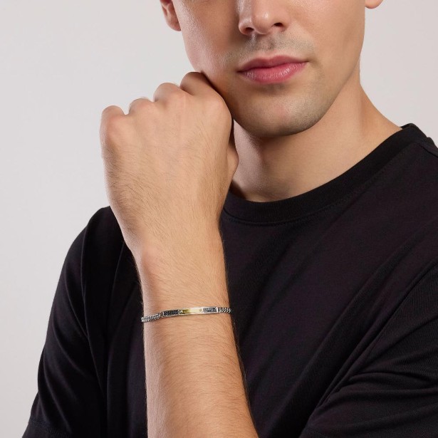 MABINA 533973 - Bracciale in argento 925/°°° elemento placcato oro e zirconi