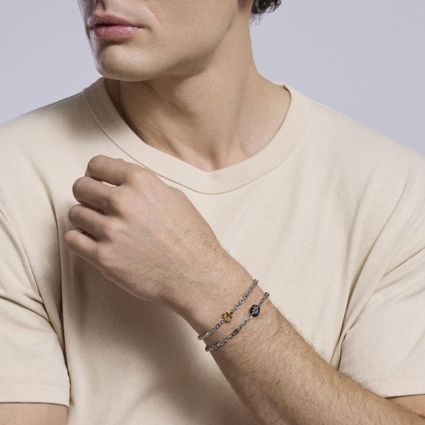 MABINA 533991 - Bracciale in argento 925/°°° elemento placcato oro 18Kt e zirconi