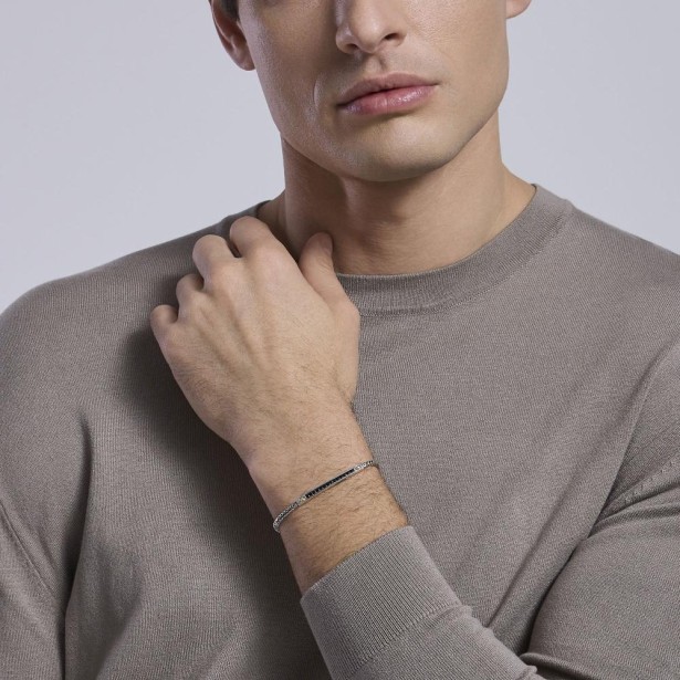 MABINA 533992 - Bracciale in argento 925/°°° elementi placcati oro 18Kt e zirconi