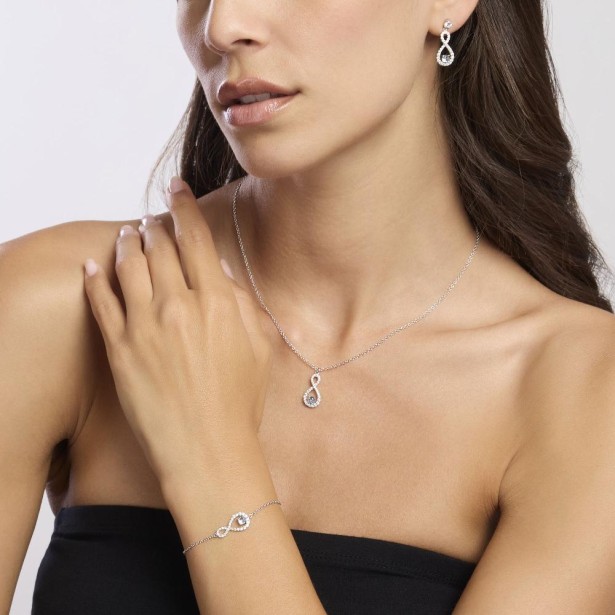 MABINA 553675 - Girocollo in argento 925/°°° acquamarina sintetica e zirconi