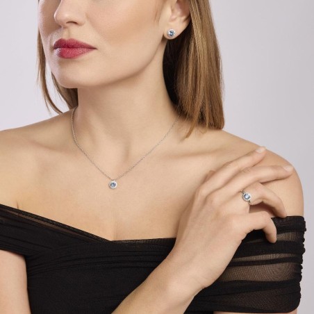 MABINA 553714 - Girocollo in argento 925/°°° acquamarina sintetica e zirconi