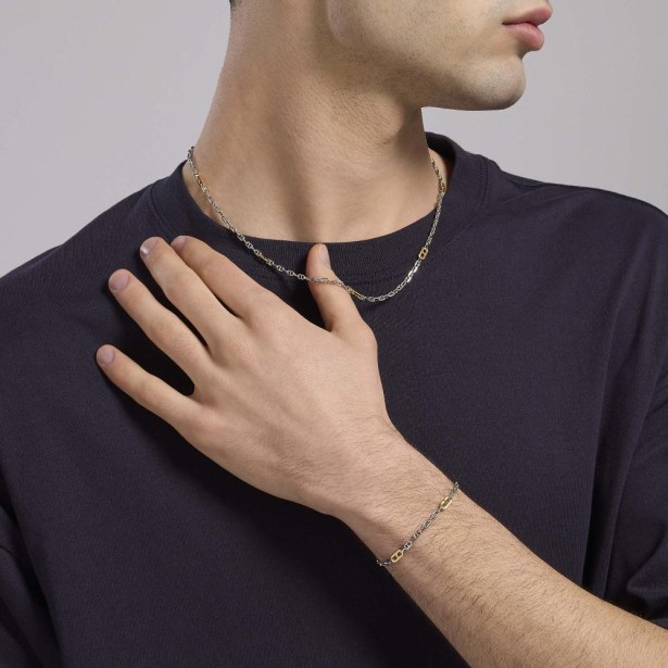 MABINA 553766 - Collana in argento 925/°°° e elementi placcati oro18Kt