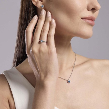 MABINA 553784 - Girocollo in argento 925/°°° acquamarina sintetica e zirconi