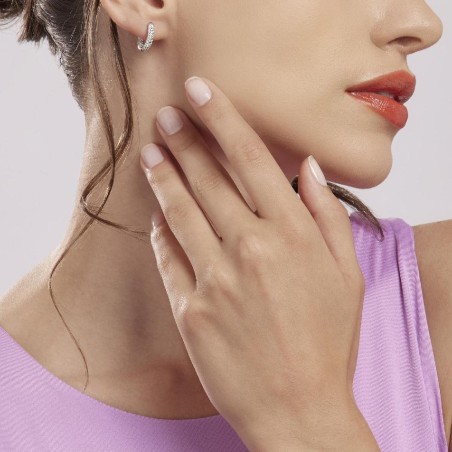 MABINA 563469 Orecchini a cerchio in argento con pavé in zirconi