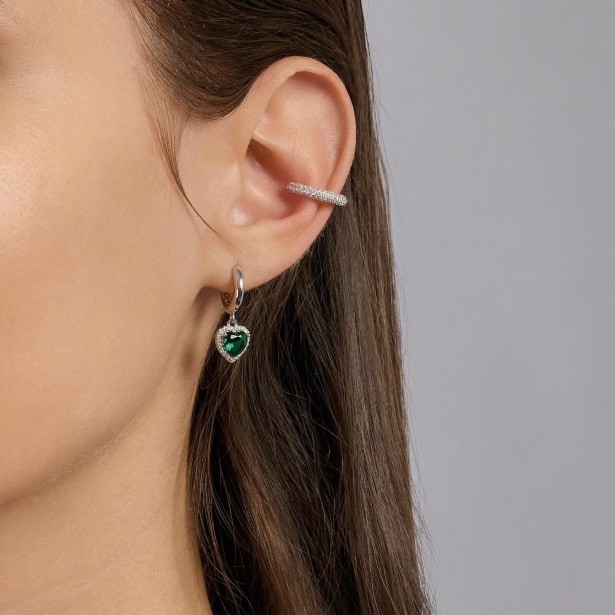 MABINA 563651 - Orecchini in argento 925/°°° smeraldi sintetici e  zirconi