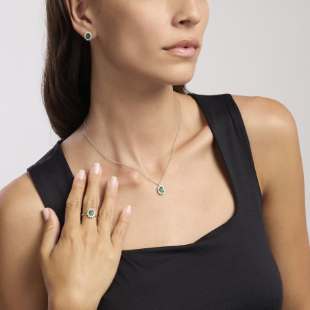 MABINA 563715 - Orecchini in argento 925/°°° smeraldo sintetico e zirconi