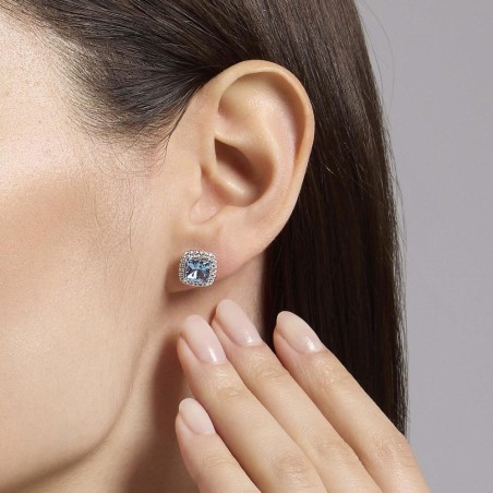 MABINA 563864 - Orecchini in argento 925/°°° acquamarina sintetica e zirconi