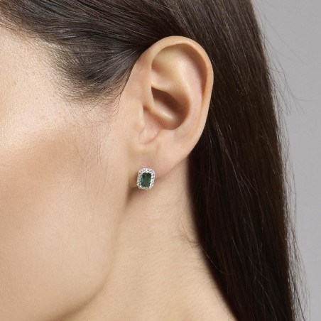 MABINA 563865 - Orecchini in argento 925/°°° smeraldo sintetico e zirconi