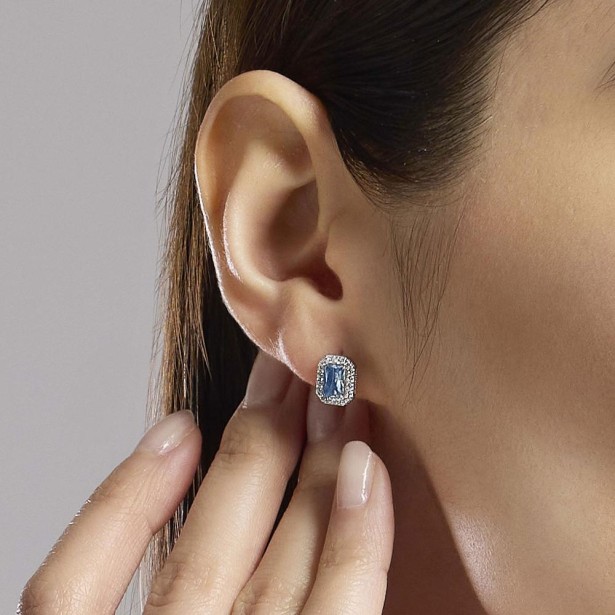MABINA 563866 - Orecchini in argento 925/°°° acquamarina sintetica e zirconi