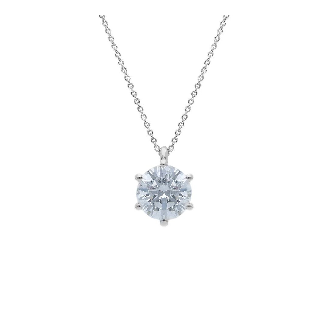 Girocollo punto luce in oro bianco 375/°°° con diamante lab-grown