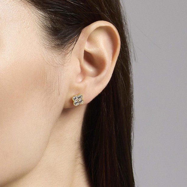 MABINA 563871 - Orecchini in argento 925/°°° placcato oro 18Kt e zirconi