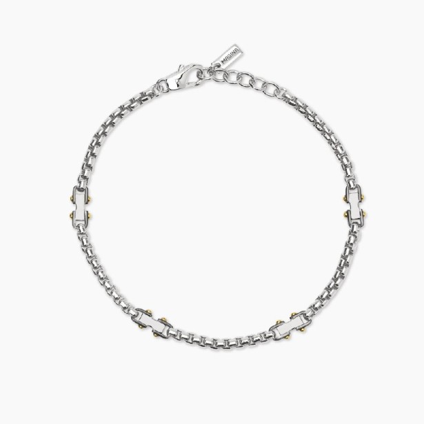MABINA 534082 - Bracciale in argento 925/°°° e elementi placcati oro 18Kt