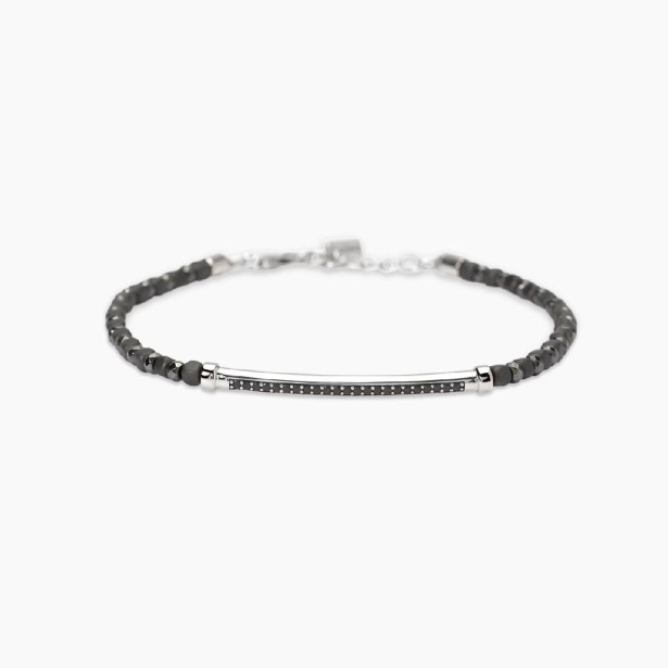 MABINA 534090 - Bracciale in argento 925/°°° ematite e zirconi