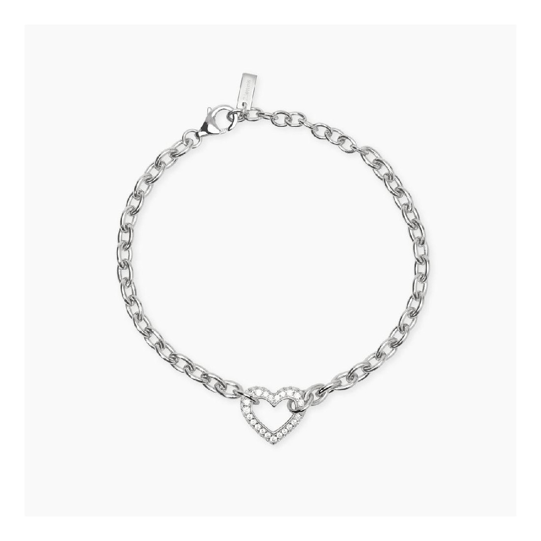 MABINA 534102 Bracciale con catena rolò e cuore
